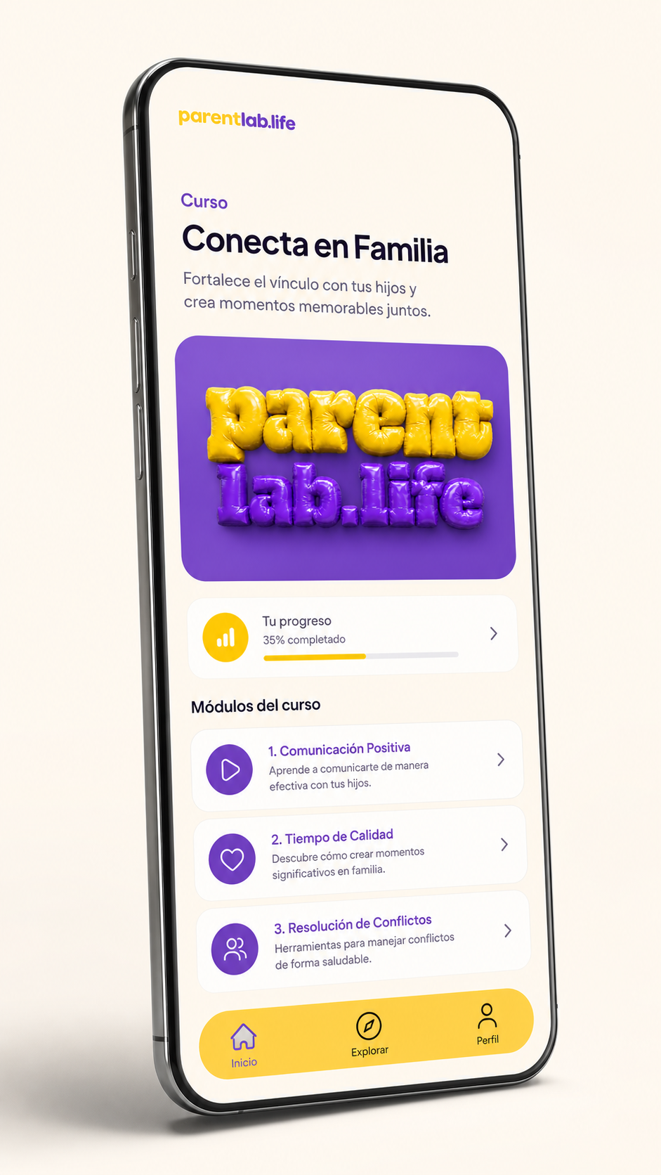App parentlab.life · Conecta en Familia